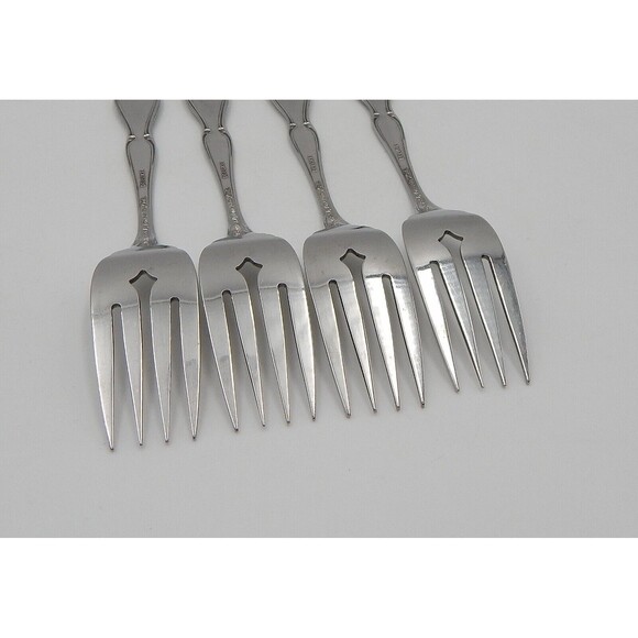 Oneida Strathmore Stainless Salad Forks Deluxe Glossy Flatware Set of 4 - Picture 8 of 10